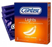 Contex (Контекс) презервативы Lights особо тонкие 3шт, Рекитт Бенкизер Хелскэр/ССЛ Мануфактуринг